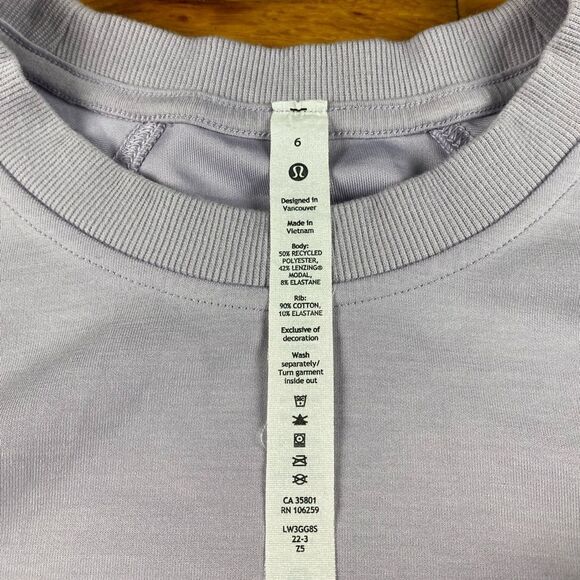Lululemon lemon Softstreme Ribbed-Hem
Pullover Faint Lavender size 6 - Picture 10 of 12